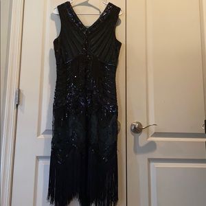 Peacock flapper dress